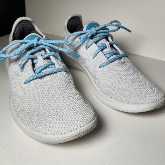 Allbirds Mens Tree Runner White & Blue Sneakers Just Water Collaboration - Picture 3 of 15